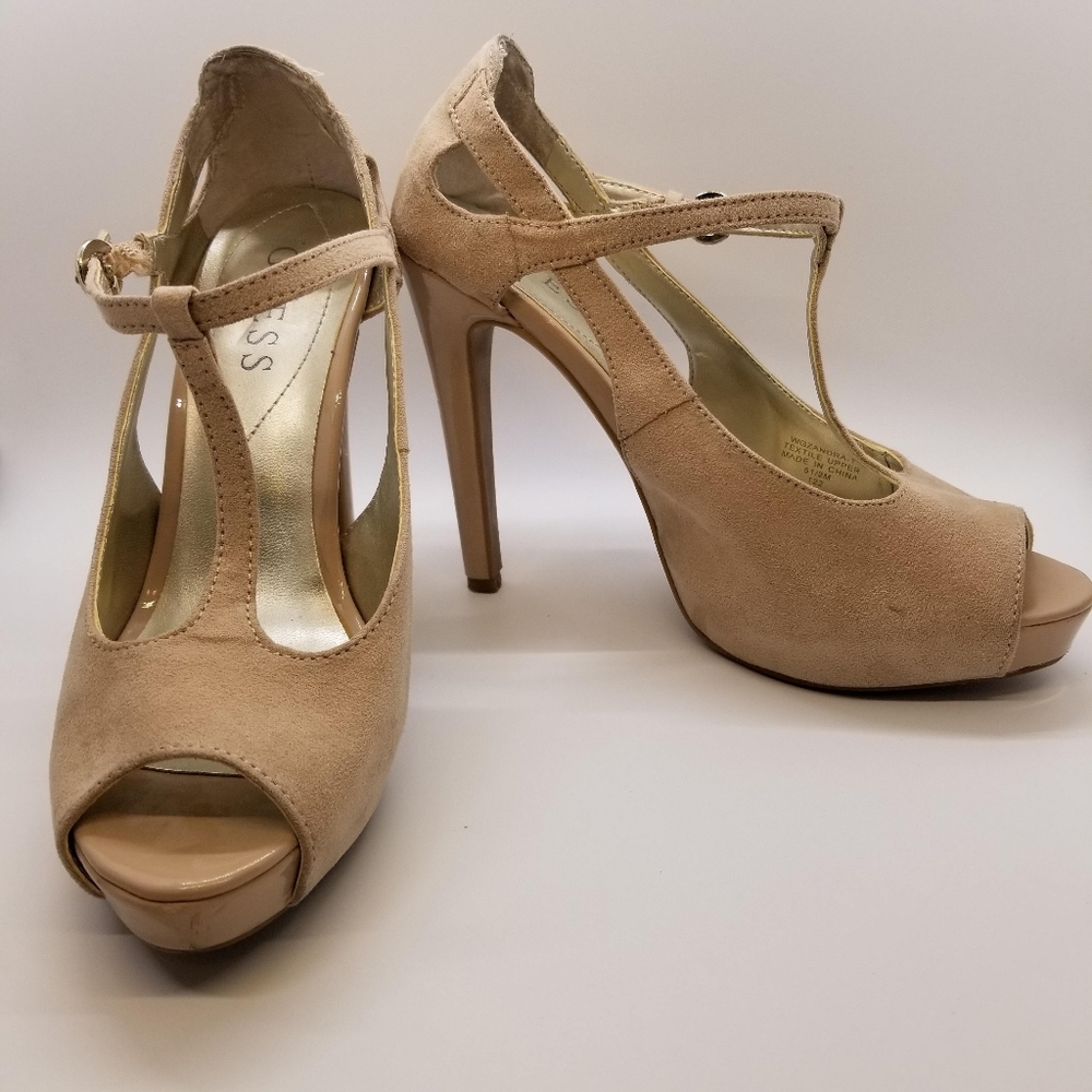 GUESS Open Toed Nude Heels